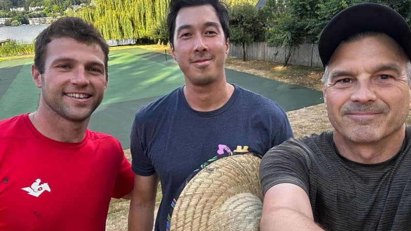 Patrick, owner of Pro Court Surfaces, on site during a professional court resurfacing project